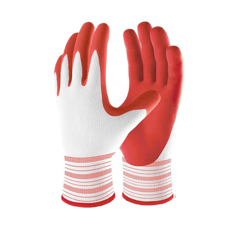 3 Pairs Red Gardening Gloves with Breathable Latex Coating - Non-Slip Protective Work Gloves for Yard Work Planting and Outdoor Maintenance - All-Day Comfort and Dexterity for Gardeners