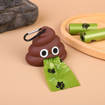 Pet Waste Bag Dispenser with 10 Rolls of Paw Printed Bags - Portable Dog Poop Bag Holder with Leash Clip, Eco Friendly Degradable Refill Rolls for Walking and Outdoor Travel