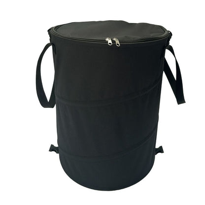 Black Foldable Camping Trash Can with Lid - Large Capacity Heavy Duty Pop Up Rubbish Bin - Portable Storage Bag for Caravan, Picnic, Gardening and Outdoor Adventures - Space Saving Design(Size: S)