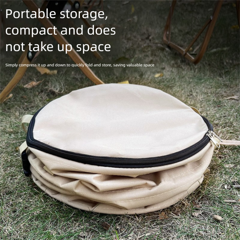 Black Foldable Camping Trash Can with Lid - Large Capacity Heavy Duty Pop Up Rubbish Bin - Portable Storage Bag for Caravan, Picnic, Gardening and Outdoor Adventures - Space Saving Design(Size: S)