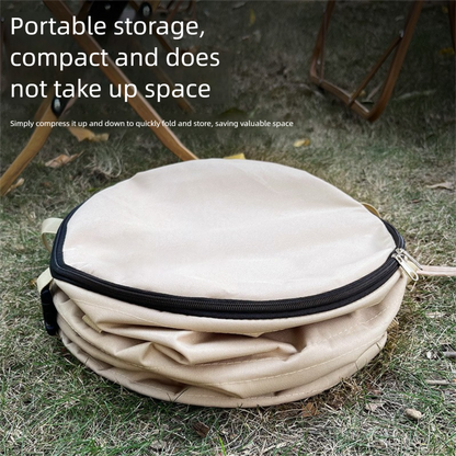Army green Foldable Camping Trash Can with Lid - Large Capacity Heavy Duty Pop Up Rubbish Bin - Portable Storage Bag for Caravan, Picnic, Gardening and Outdoor Adventures - Space Saving Design(Size: S)