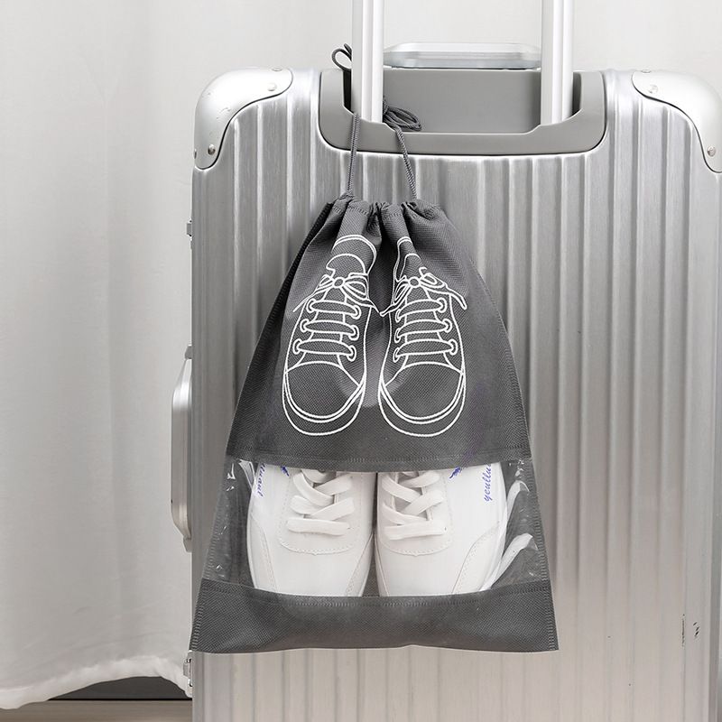 50-Pack Shoe Storage Bags - 25 Medium and 25 Large - Non-Woven Dust-Proof Travel Organiser with Transparent Window, Drawstring Closure for Business Trips, Home Wardrobe and Daily Storage