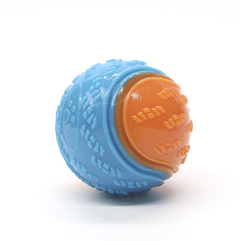 Blue and orange Squeaky Dog Balls - 2-Pack Durable TPR Chew Toys for Puppies and Adult Dogs - Interactive Fetch and Training Ball with Teething Texture - Safe and Non-Toxic Daily Play Solution