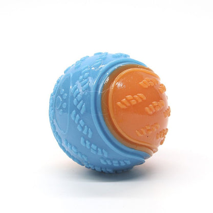 Blue and orange Squeaky Dog Balls - 2-Pack Durable TPR Chew Toys for Puppies and Adult Dogs - Interactive Fetch and Training Ball with Teething Texture - Safe and Non-Toxic Daily Play Solution