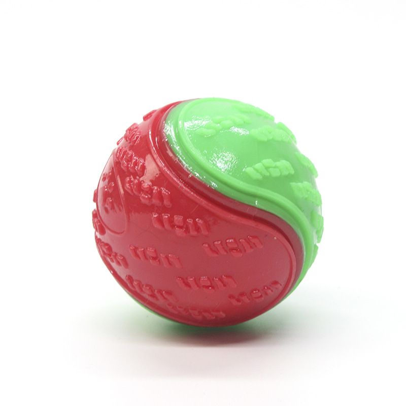 Green and red Squeaky Dog Balls - 2-Pack Durable TPR Chew Toys for Puppies and Adult Dogs - Interactive Fetch and Training Ball with Teething Texture - Safe and Non-Toxic Daily Play Solution