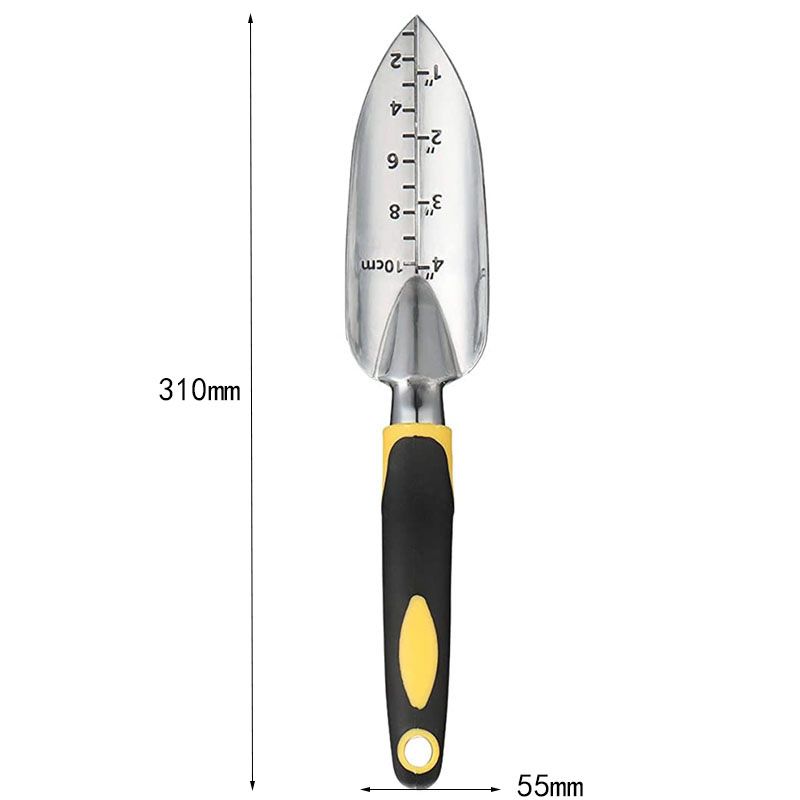 3-Piece Yellow Gardening Tool Set - Heavy Duty Aluminum Alloy with Bonus Claw Gardening Gloves - Rust Resistant Hand Trowel, Cultivator and Transplanter for Planting, Digging and Weeding