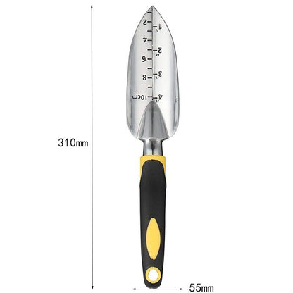 3-Piece Yellow Gardening Tool Set - Heavy Duty Aluminum Alloy with Bonus Claw Gardening Gloves - Rust Resistant Hand Trowel, Cultivator and Transplanter for Planting, Digging and Weeding