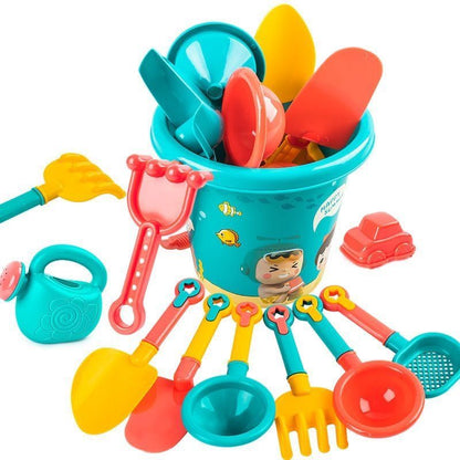23-Piece Kids Beach Toy Set with Sand Truck and Bucket - Complete Summer Outdoor Play Kit with Molds and Shovels for Sandpit and Backyard Fun - Durable BPA-Free Sensory Toys for Children