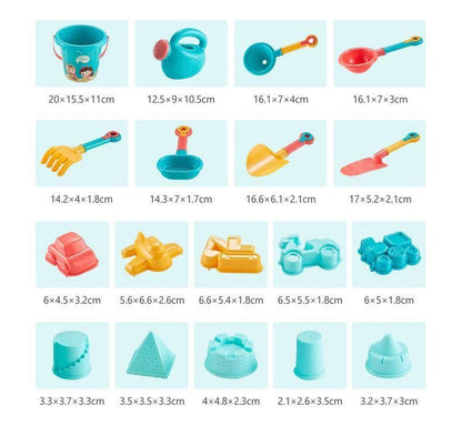 23-Piece Kids Beach Toy Set with Sand Truck and Bucket - Complete Summer Outdoor Play Kit with Molds and Shovels for Sandpit and Backyard Fun - Durable BPA-Free Sensory Toys for Children
