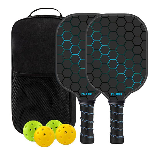Green Pickleball Paddle Set - Premium Fiberglass Surface - Lightweight Honeycomb Core, Cushioned Non-Slip Grip, Professional Performance for All Skill Levels, Complete Kit with Carry Bag and Balls(Black bag)