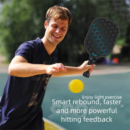 Blue Pickleball Paddle Set - Premium Fiberglass Surface - Lightweight Honeycomb Core, Cushioned Non-Slip Grip, Professional Performance for All Skill Levels, Complete Kit with Carry Bag and Balls(Black bag)