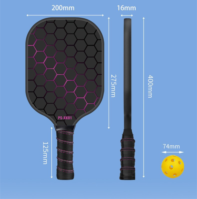 Blue Pickleball Paddle Set - Premium Fiberglass Surface - Lightweight Honeycomb Core, Cushioned Non-Slip Grip, Professional Performance for All Skill Levels, Complete Kit with Carry Bag and Balls(Black bag)