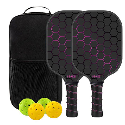 Red Pickleball Paddle Set - Premium Fiberglass Surface - Lightweight Honeycomb Core, Cushioned Non-Slip Grip, Professional Performance for All Skill Levels, Complete Kit with Carry Bag and Balls(Black bag)