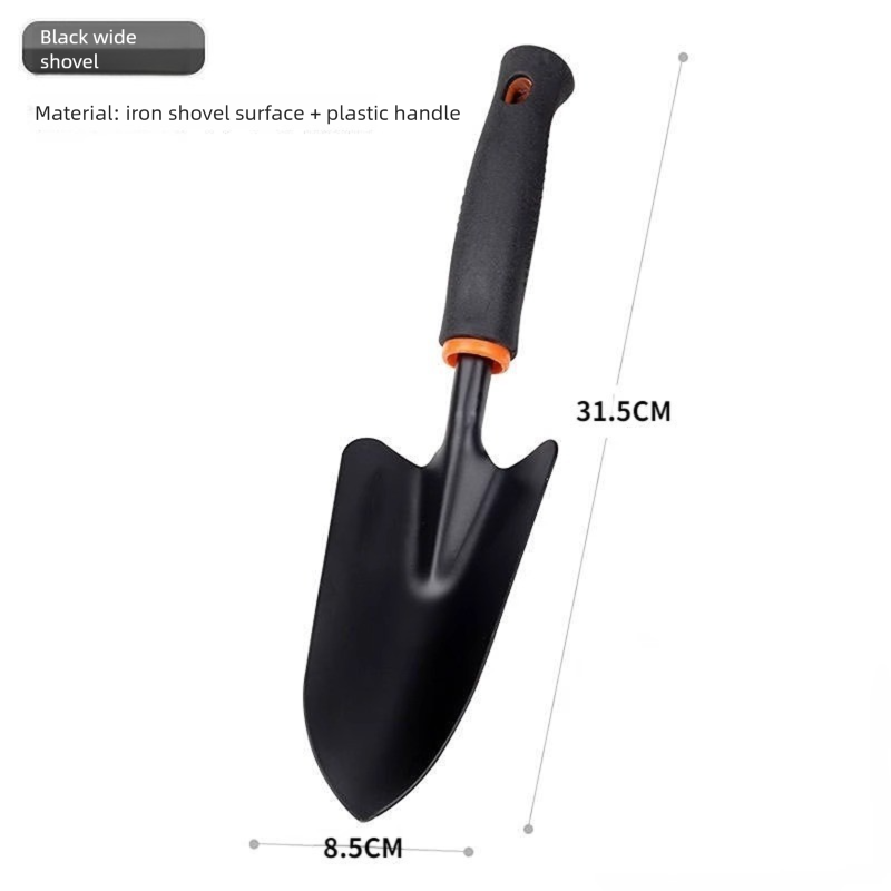 4-Piece Garden Hand Tool Set - Heavy Duty Steel with Ergonomic Non-Slip Grips - Includes Trowel, Transplanter, 5-Prong Rake and Dual-Purpose Hoe for Weeding, Planting and Shell Digging