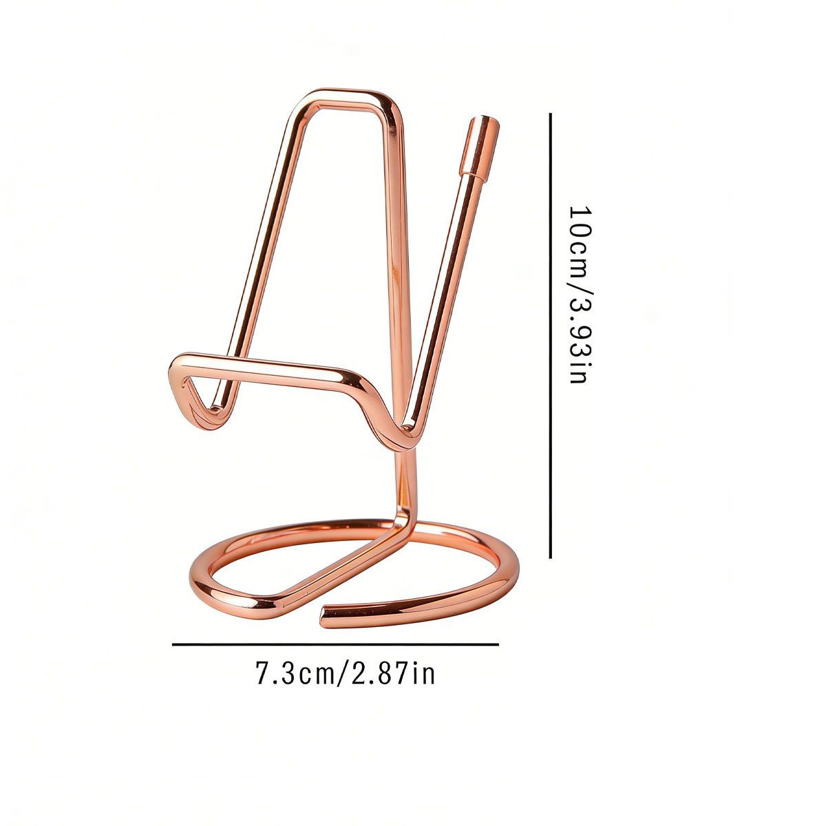 2-Pack Rose gold Universal Aluminum Phone Stand - Minimalist One-Piece Metal Tablet Holder - Durable Integrated Fixed Angle Desktop Bracket, Sleek Industrial Design for Home Office and Bedroom