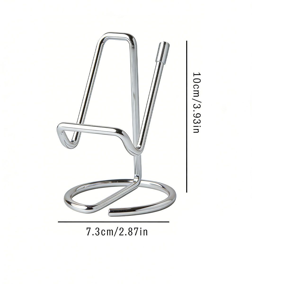 2-Pack Silver Universal Aluminum Phone Stand - Minimalist One-Piece Metal Tablet Holder - Durable Integrated Fixed Angle Desktop Bracket, Sleek Industrial Design for Home Office and Bedroom
