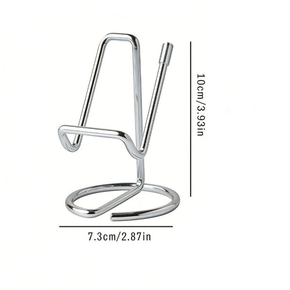 2-Pack Silver Universal Aluminum Phone Stand - Minimalist One-Piece Metal Tablet Holder - Durable Integrated Fixed Angle Desktop Bracket, Sleek Industrial Design for Home Office and Bedroom