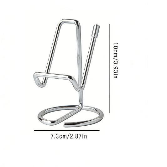 2-Pack Silver Universal Aluminum Phone Stand - Minimalist One-Piece Metal Tablet Holder - Durable Integrated Fixed Angle Desktop Bracket, Sleek Industrial Design for Home Office and Bedroom