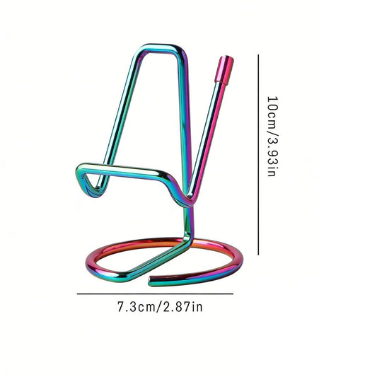 2-Pack Colorful Universal Aluminum Phone Stand - Minimalist One-Piece Metal Tablet Holder - Durable Integrated Fixed Angle Desktop Bracket, Sleek Industrial Design for Home Office and Bedroom