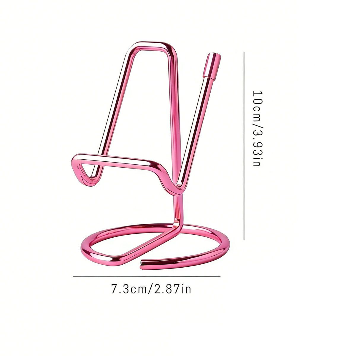 2-Pack Pink Universal Aluminum Phone Stand - Minimalist One-Piece Metal Tablet Holder - Durable Integrated Fixed Angle Desktop Bracket, Sleek Industrial Design for Home Office and Bedroom
