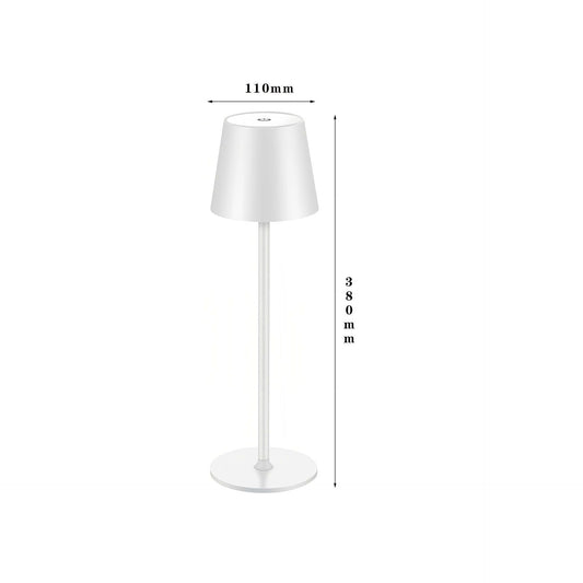 LED High-Foot Table Lamp with Touch Control - Rechargeable Dimmable Bedside Night Light for Bedroom & Living Room - Perfect Gift for Women(White with a rounded base)