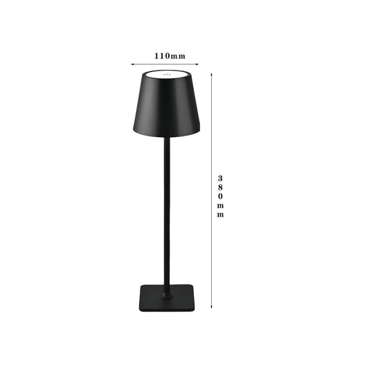 LED High-Foot Table Lamp with Touch Control - Rechargeable Dimmable Bedside Night Light for Bedroom & Living Room - Perfect Gift for Women(Black square base)