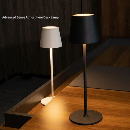 LED High-Foot Table Lamp with Touch Control - Rechargeable Dimmable Bedside Night Light for Bedroom & Living Room - Perfect Gift for Women(Black square base)