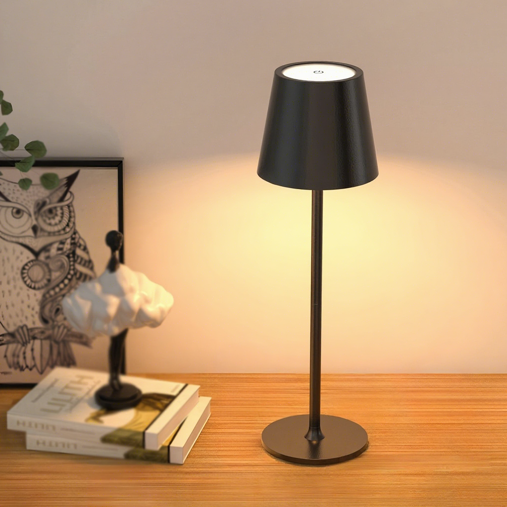 LED High-Foot Table Lamp with Touch Control - Rechargeable Dimmable Bedside Night Light for Bedroom & Living Room - Perfect Gift for Women(White square base)