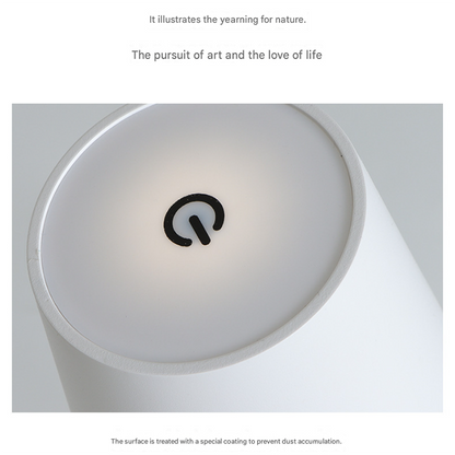LED High-Foot Table Lamp with Touch Control - Rechargeable Dimmable Bedside Night Light for Bedroom & Living Room - Perfect Gift for Women(White square base)