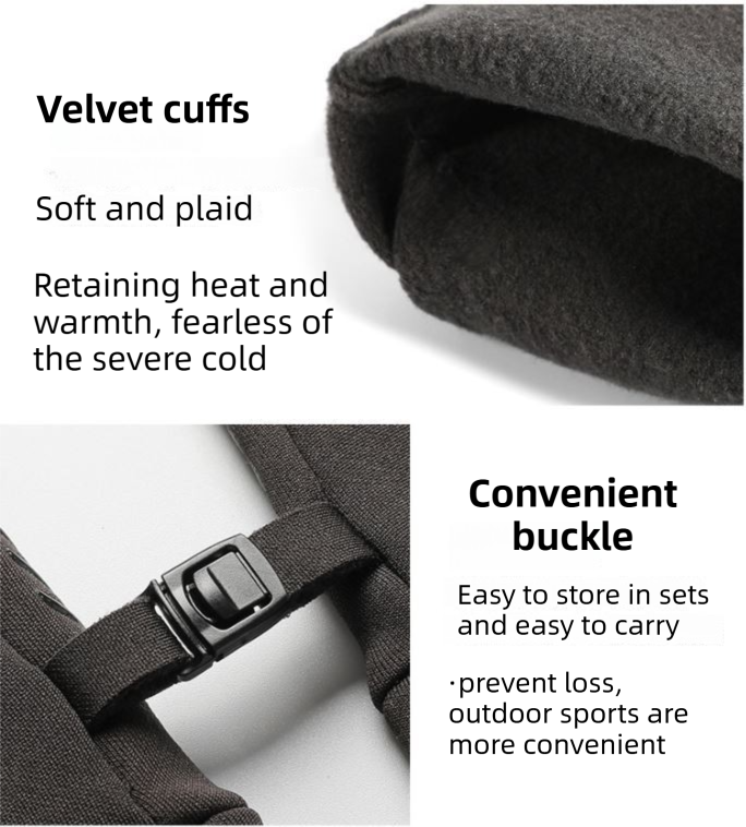 Black Windproof Thermal Sports Gloves with Touchscreen Fingertips & Anti-Slip Palm Grip for Running & Cycling (SD-01 Wrist-Tighten / M Size)