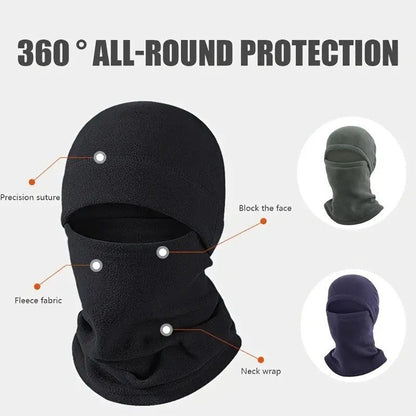 3-in-1 Grey Winter Windproof and Thermal Sport Gear - Fleece Balaclava Hood, Touchscreen Gloves & Insulated Socks