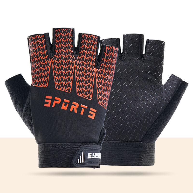 Black and Red Breathable Half-Finger Cycling Gloves for Kids - Non-Slip Silicone Grip, Ice Silk & Shock-Absorbing Sports Mitts (S Size)