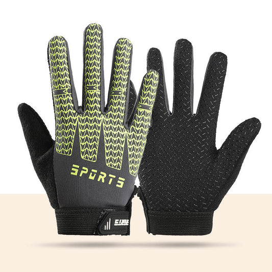 Black and Green Breathable Cycling Gloves for Kids - Non-Slip Silicone Grip, Ice Silk & Shock-Absorbing Sports Mitts (L Size)