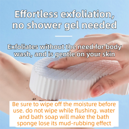 3PCS White Nordic Style 3D Fish Scale Exfoliating Sponge - High Elasticity Body Scrubber for Painless Deep Clean