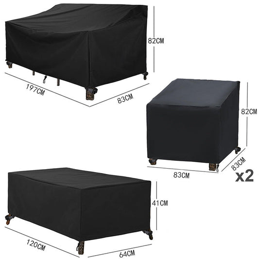 4PCS Large Outdoor Dustproof Furniture Cover Set with Zippered Bag (L Size) - Waterproof and UV-Resistant Garden Sofa, Desk & Chair Protectors