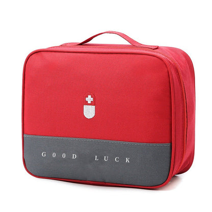 Red Large Capacity Empty First Aid Kit 25 x 14 x 20 CM - Durable Oxford Cloth Emergency Medical Storage Bag for Home Car Camping Travel