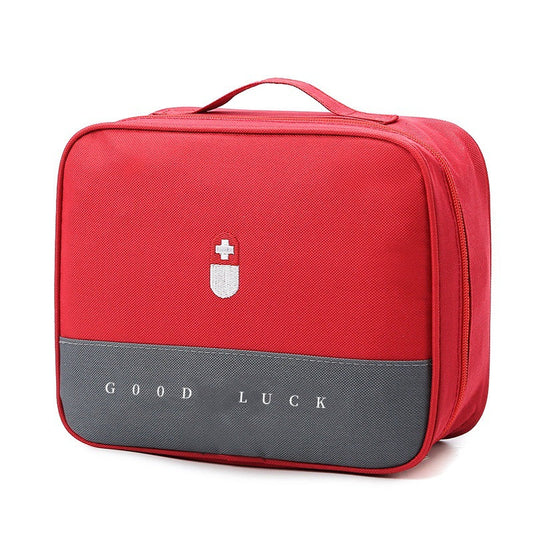Red Large Capacity Empty First Aid Kit 25 x 14 x 20 CM - Durable Oxford Cloth Emergency Medical Storage Bag for Home Car Camping Travel