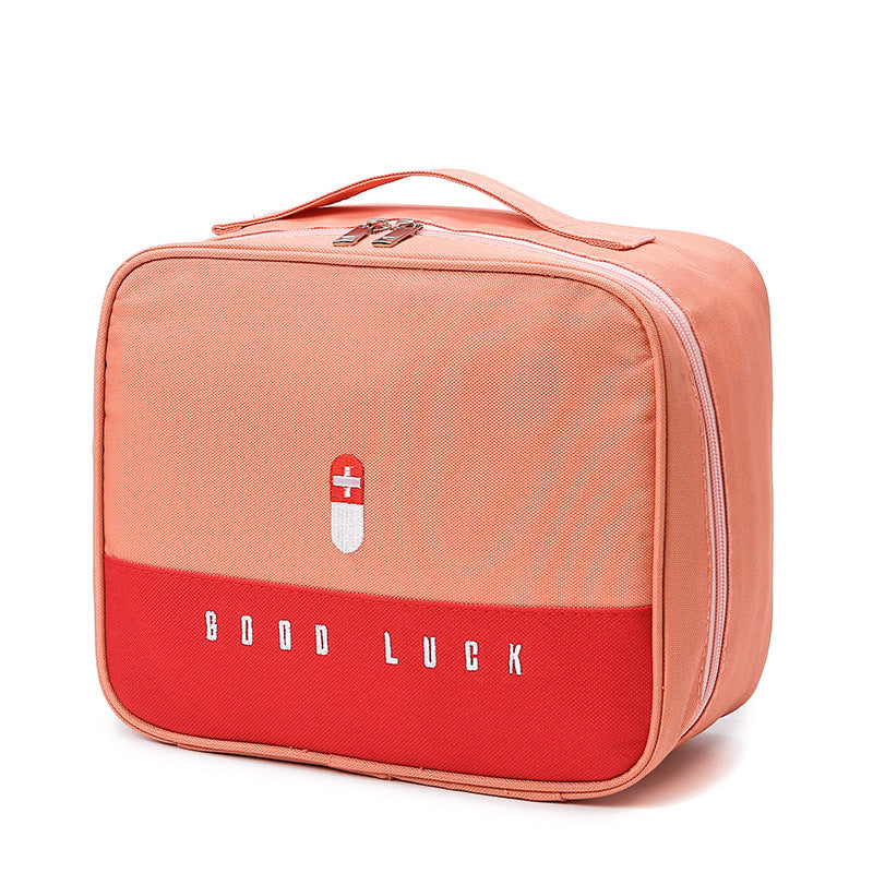 Pink Large Capacity Empty First Aid Kit 25 x 14 x 20 CM - Durable Oxford Cloth Emergency Medical Storage Bag for Home Car Camping Travel