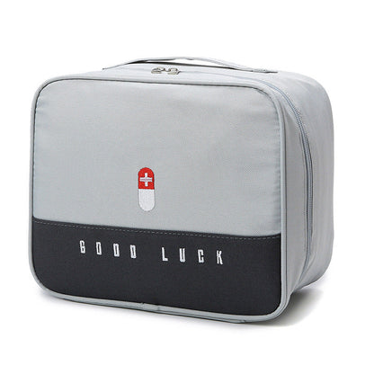 Grey Large Capacity Empty First Aid Kit 25 x 14 x 20 CM - Durable Oxford Cloth Emergency Medical Storage Bag for Home Car Camping Travel