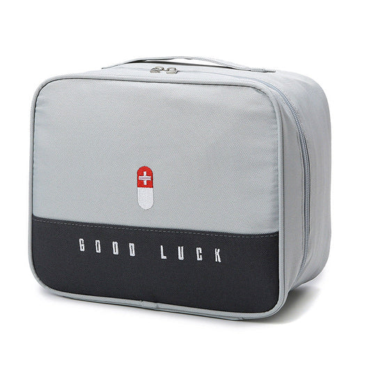Grey Large Capacity Empty First Aid Kit 25 x 14 x 20 CM - Durable Oxford Cloth Emergency Medical Storage Bag for Home Car Camping Travel