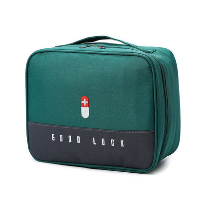 Green Large Capacity Empty First Aid Kit 25 x 14 x 20 CM - Durable Oxford Cloth Emergency Medical Storage Bag for Home Car Camping Travel