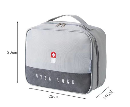 Green Large Capacity Empty First Aid Kit 25 x 14 x 20 CM - Durable Oxford Cloth Emergency Medical Storage Bag for Home Car Camping Travel