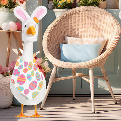 Vibrant Easter Porch Goose Outfit Set - Spring Festive Rabbit Costume for 23-Inch Garden Goose