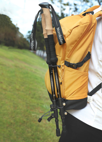 2-Pack Black Aluminum Alloy Telescopic Trekking Poles with Secure External Lock & Accessory - 3-Section Adjustable Hiking Sticks(65-135cm)