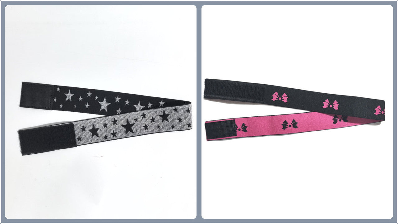 Adjustable Elastic Headband & Wig Grip Band - Comfortable and Seamless Edge Fixer for Wigs and Frontals (Black Silver Stars + Black Pink Butterfly)