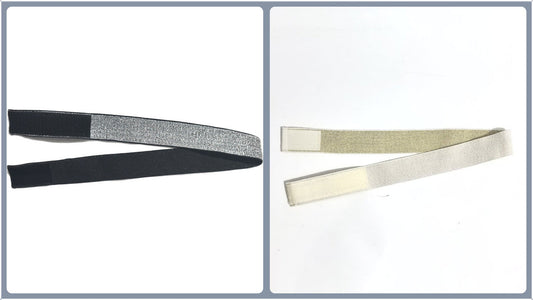Adjustable Elastic Headband & Wig Grip Band - Comfortable and Seamless Edge Fixer for Wigs and Frontals (Bright Silver + Light Gold)