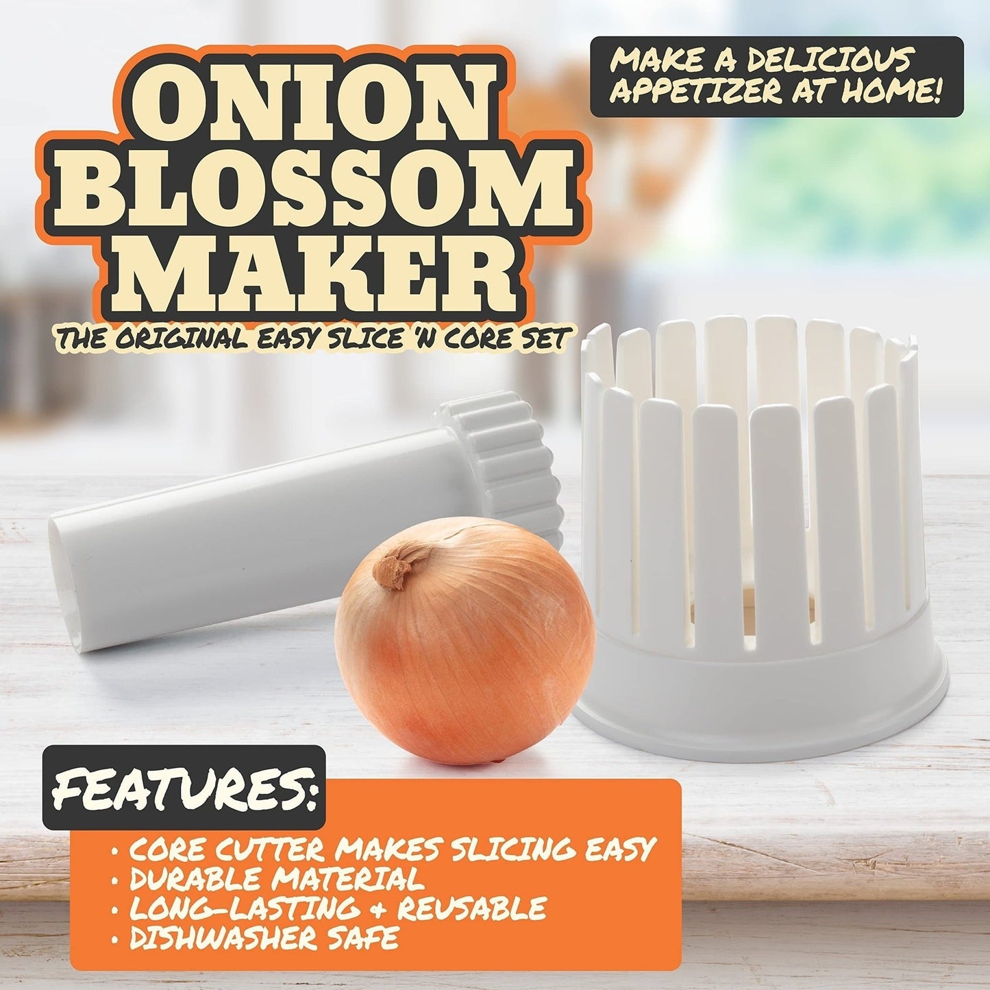 Fried Blooming Onion Maker - Professional Onion Flower Slicer & Cutter, Kitchen Vegetable Garnishing Tool