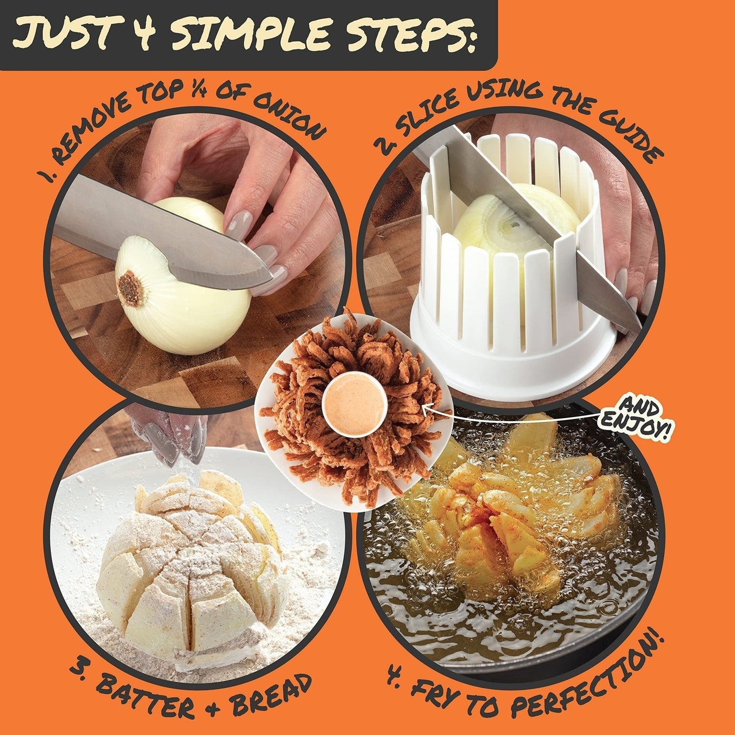 Fried Blooming Onion Maker - Professional Onion Flower Slicer & Cutter, Kitchen Vegetable Garnishing Tool