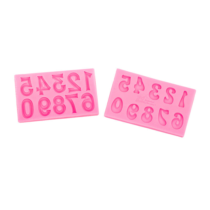 4-Pack Grey Alphabet & Numbers Silicone Fondant Molds - Heat Resistant Cake Decoration & Resin Crafting Tools