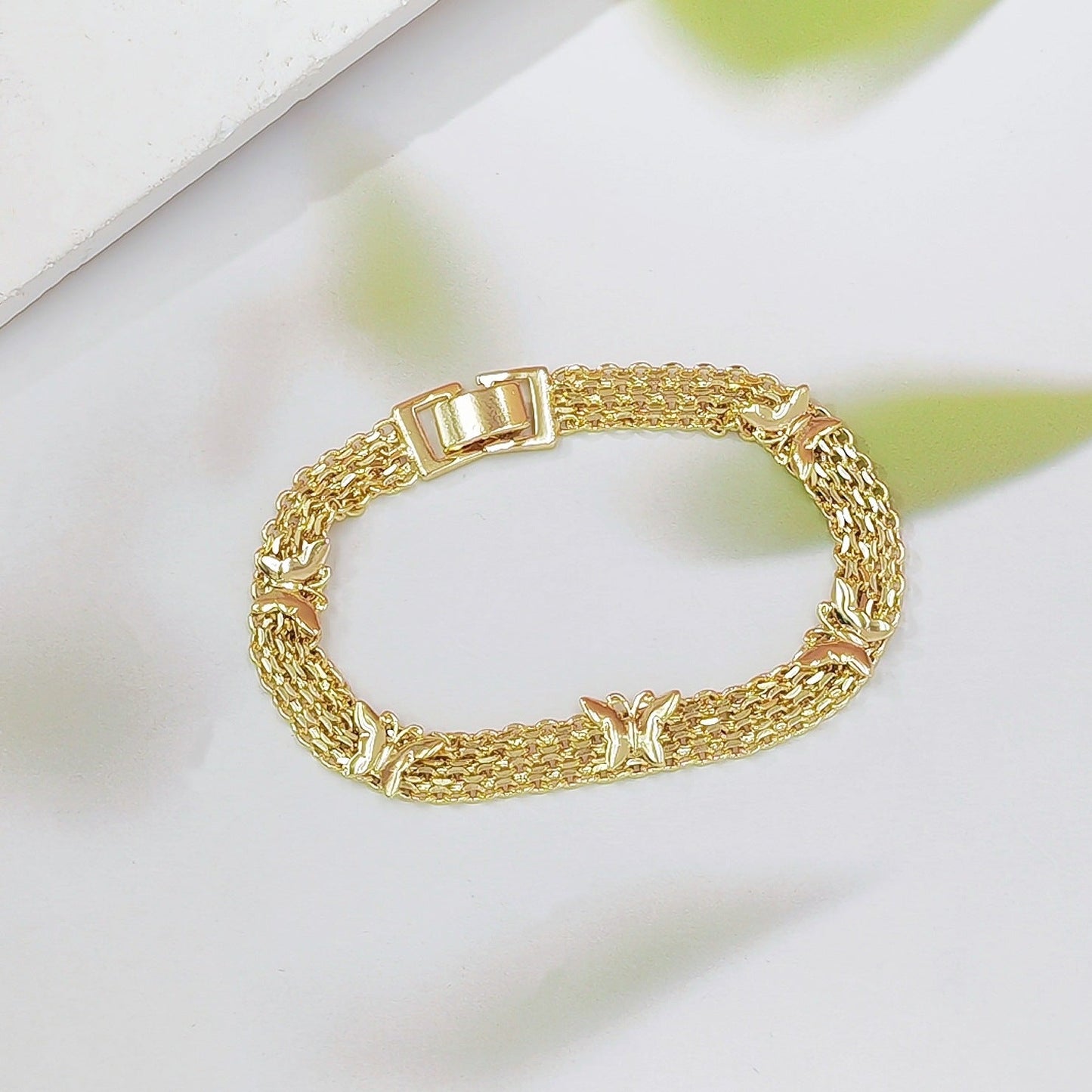 Gold Vintage Hollow Butterfly Metal Chain Bracelet - Premium Copper High-End Designer Intricate Jewelry